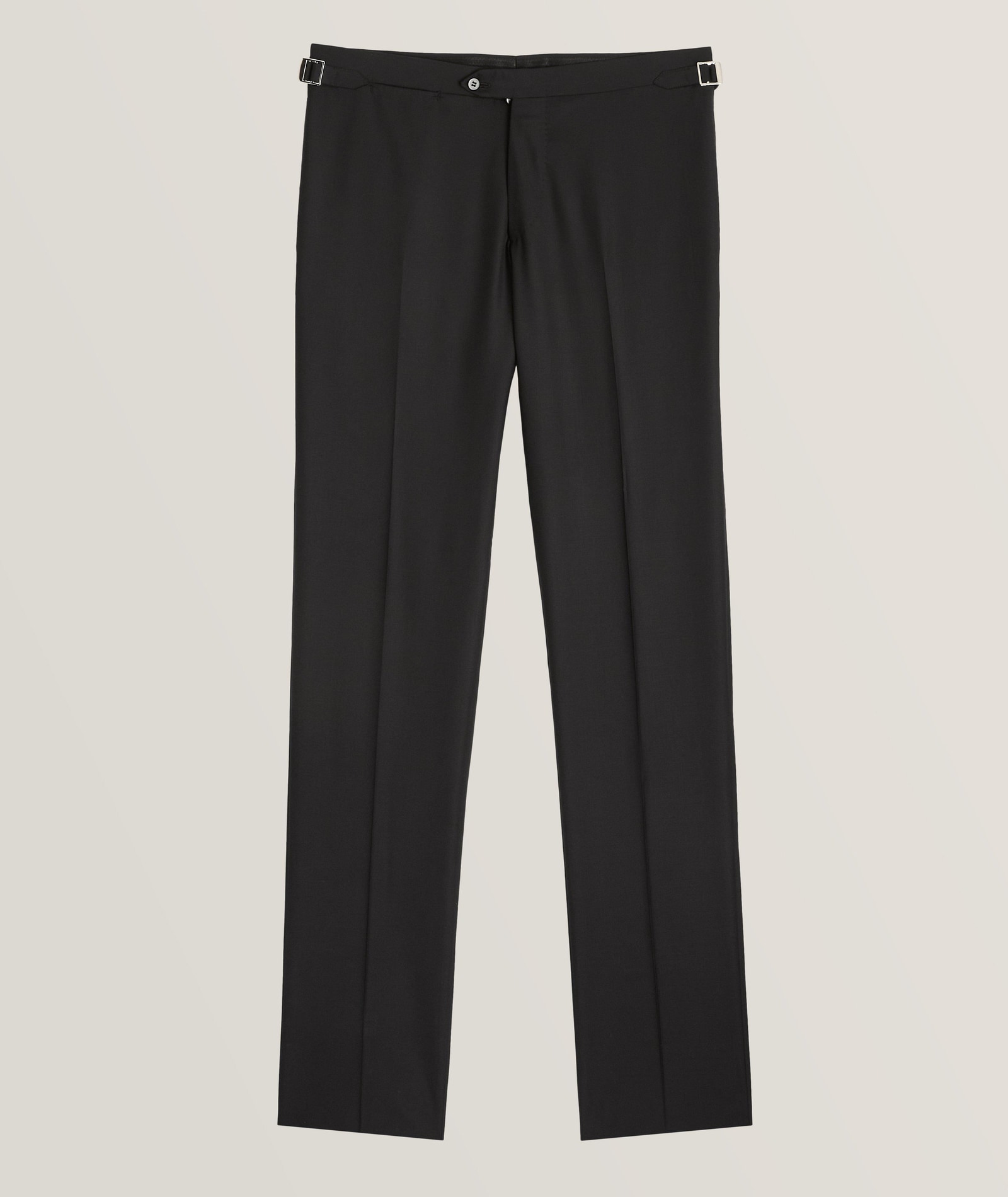 Kiton Solid Wool Tuxedo Pants in Black 100% wool, image 1 of 1 from Harry Rosen