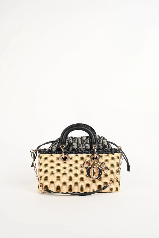 2022 Christian Dior Wicker Lady D-Joy Top Handle Bag in Raffia from Break Archive, photo 1 of 1