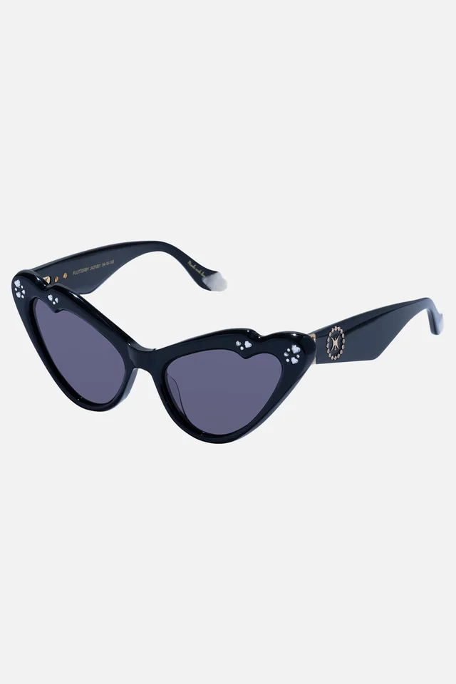 Camilla eBoutique FLUTTERBY SUNGLASSES SOLID BLACK, image 1 of 1 from CAMILLA