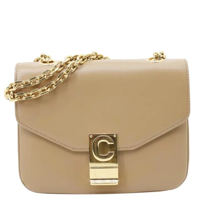 Celine C Small Calfskin Leather Shoulder Bag Beige in Beige Calfskin from Dallas Designer Handbags, photo 1 of 1