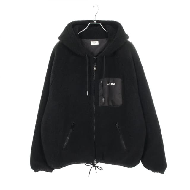 Celine Hooded Boa Black Boa Jacket in Black Resin from The Reluxe, photo 1 of 1