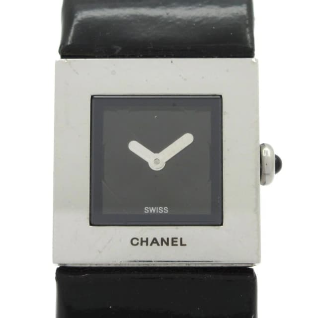 Chanel Watch Quilted Black in Black Leather from The Reluxe, photo 1 of 1