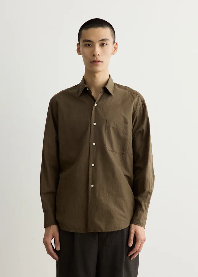 KAPTAIN SUNSHINE Regular Collar Shirt in BROWN, image 1 of 1 from Incu