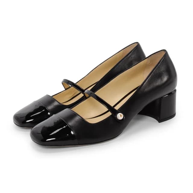 Jimmy Choo Nappa & Patent Elisa Pumps 41 in Black Nappa leather from Blue Spinach, photo 1 of 1