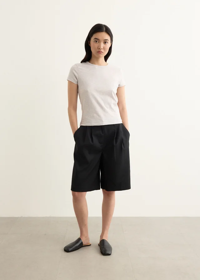 Incu Collection Noiser Belted Bermuda Shorts in BLACK, image 1 of 1 from Incu