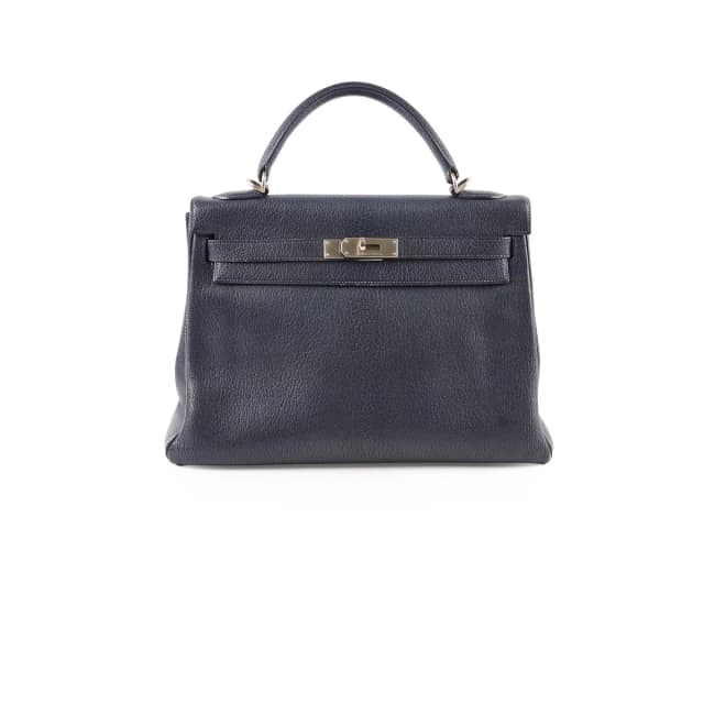 Hermès Kelly 32 Togo Navy Chèvre de Coromandel - D square stamp in Navy Togo leather from The Purse Affair, photo 1 of 1