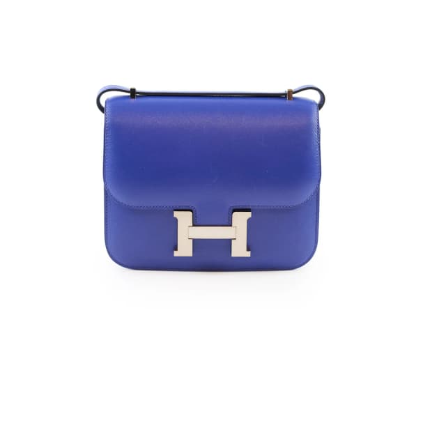 Hermès Constance 18 Tadelakt Blue Electric A Stamp in Blue Leather from The Purse Affair, photo 1 of 1
