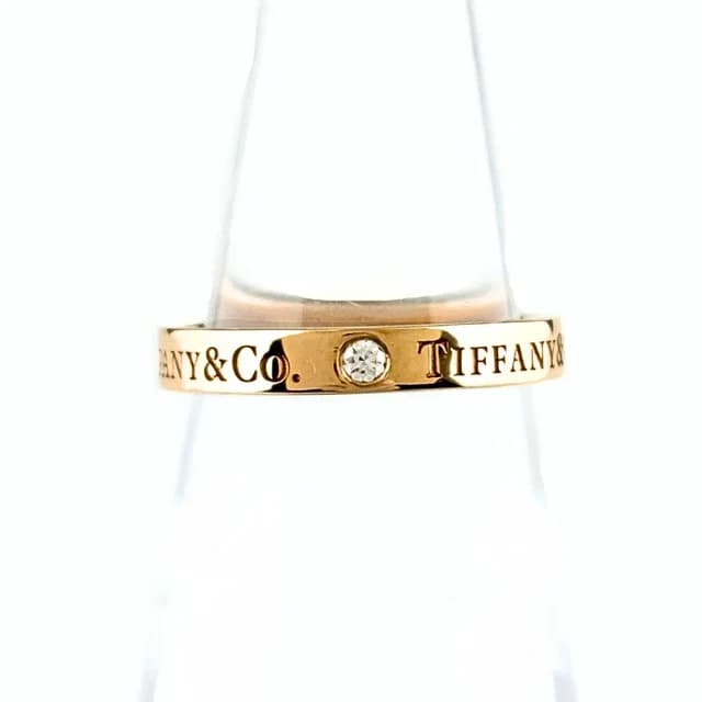 Tiffany & Co. Flat Band Ring Pink Gold Pave Diamond in Pink from The Reluxe, photo 1 of 1