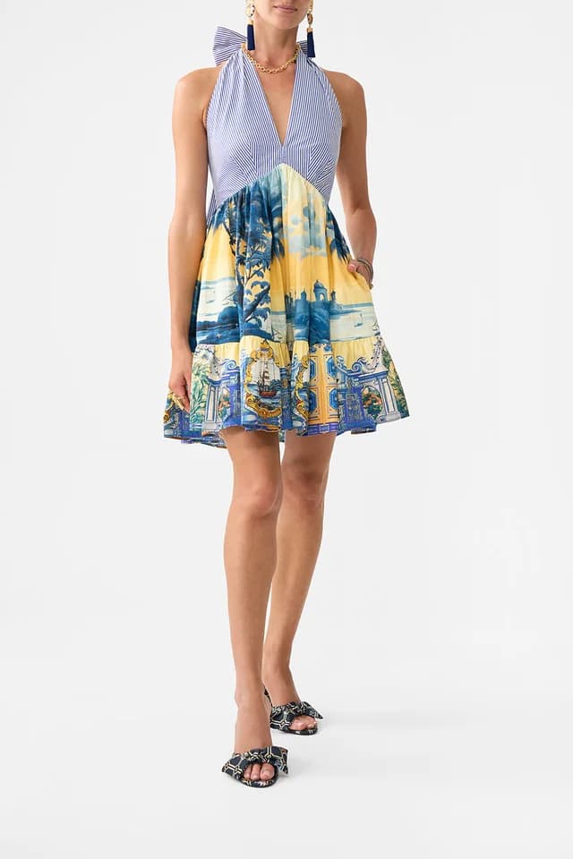 Camilla eBoutique RUFFLE HEM HALTER SHORT DRESS SONG OF SAINT ANTHONY, image 1 of 1 from CAMILLA
