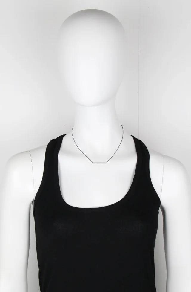 Maria Black Tube Necklace, Oxidized Silver, image 1 of 1 from Cultstatus