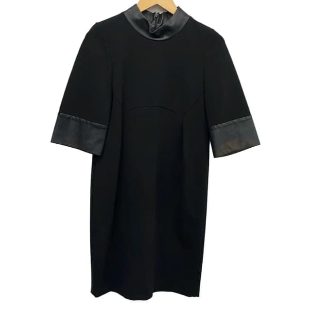 Gucci Dress Black Three Quarter Sleeve Knee-Length Partial Leather in Black Leather from The Reluxe, photo 1 of 1