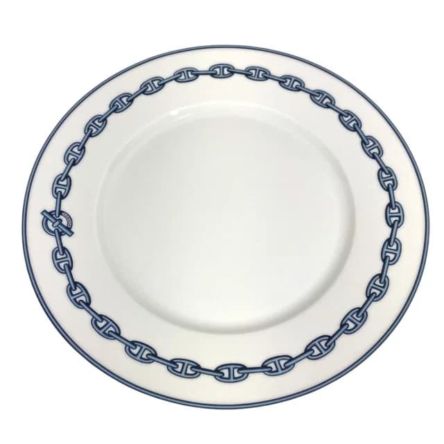 Hermès Plate Chaine D'Ancre Logo Ceramic Blue in Blue Ceramic from The Reluxe, photo 1 of 1