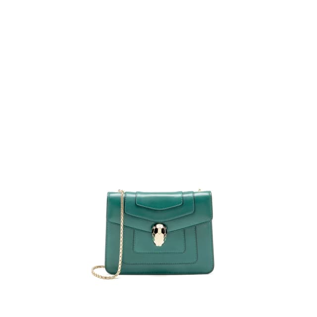 Bvlgari Serpenti Forever Crossbody Bag Calfskin Green LGHW in Green Calfskin from EMIER, photo 1 of 1