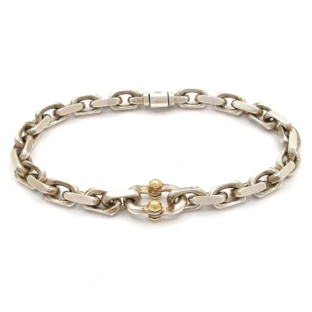 Tiffany & Co. Bracelet Makers Narrow Chain Silver 18k Yellow Gold in Yellow from The Reluxe, photo 1 of 1