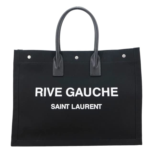 Saint Laurent Rive Gauche Leather Tote Bag Black in Black Leather from Dallas Designer Handbags, photo 1 of 1