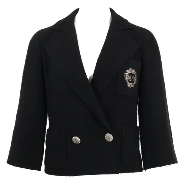 Chanel CC Logo Button Embroidery Tweed Jacket 34 in Tweed from The Reluxe, photo 1 of 1