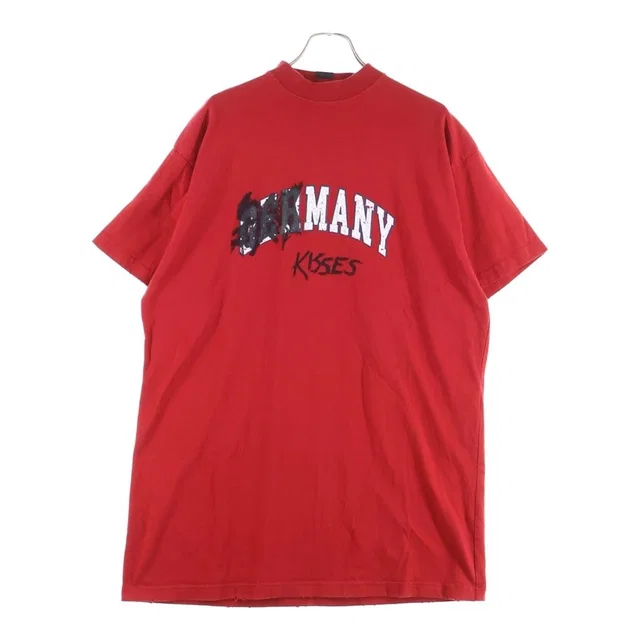 Balenciaga 23 SS Many Kisses Crew Neck Short Sleeve T-Shirt Red in Red from The Reluxe, photo 1 of 1