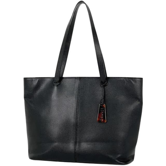 Chanel Logo Tote Bag Leather Black in Black Leather from The Reluxe, photo 1 of 1