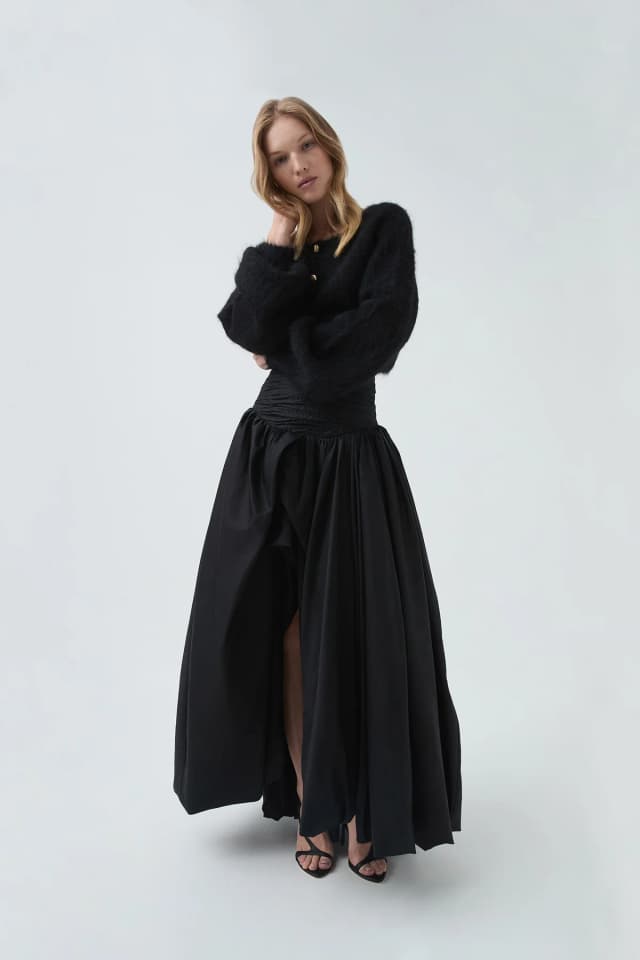 AJE Violette Bubble Skirt in BLACK, image 1 of 1 from Aje