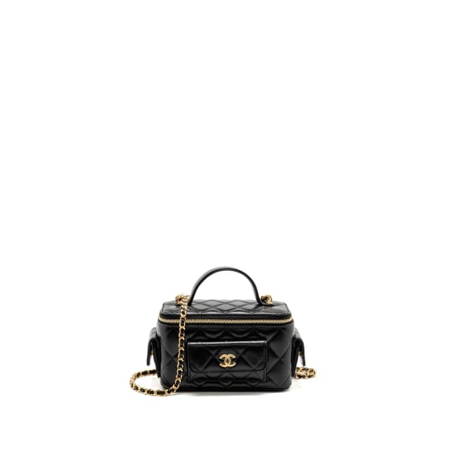 Chanel 22k top handle pocket long vanity in Black Calfskin from EMIER, photo 1 of 1
