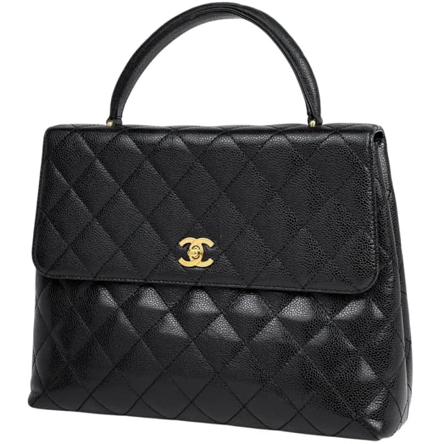 Chanel CC Logo Handbag Quilted Caviar Leather Black in Black Caviar leather from The Reluxe, photo 1 of 1