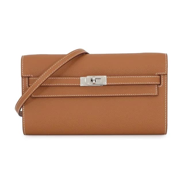 Hermès Wallet Kelly Long To Go Gold Silver Epsom in Gold Epsom leather from The Reluxe, photo 1 of 1