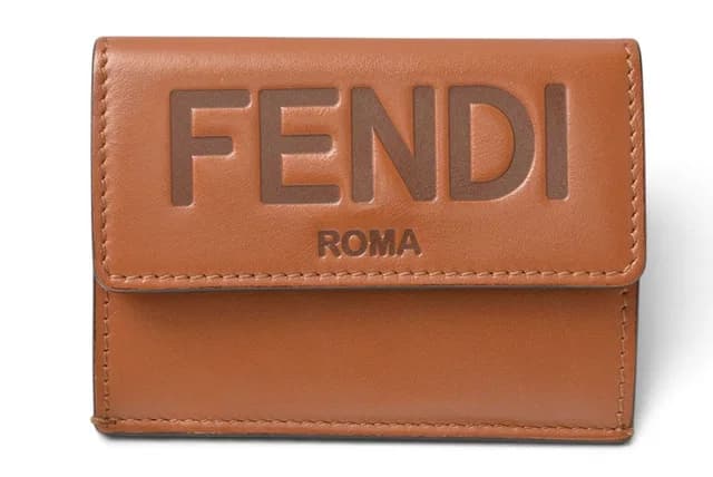 Fendi Wallet Mini Trifold Aayz Soft Leather Brown in Brown Leather from The Reluxe, photo 1 of 1