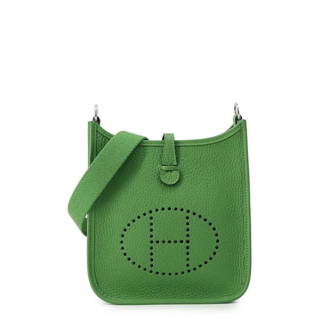 Hermès Shoulder Bag Evelyne TPM 111 Amazon Vert Yucca Silver Taurillon Clemence in Green Clemence leather from The Reluxe, photo 1 of 1