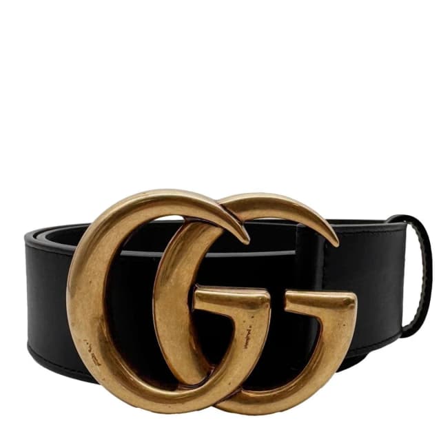 Gucci GG Buckle Marmont Leather Belt Size 70.30 Black 400593 in Black Leather from Dallas Designer Handbags, photo 1 of 1