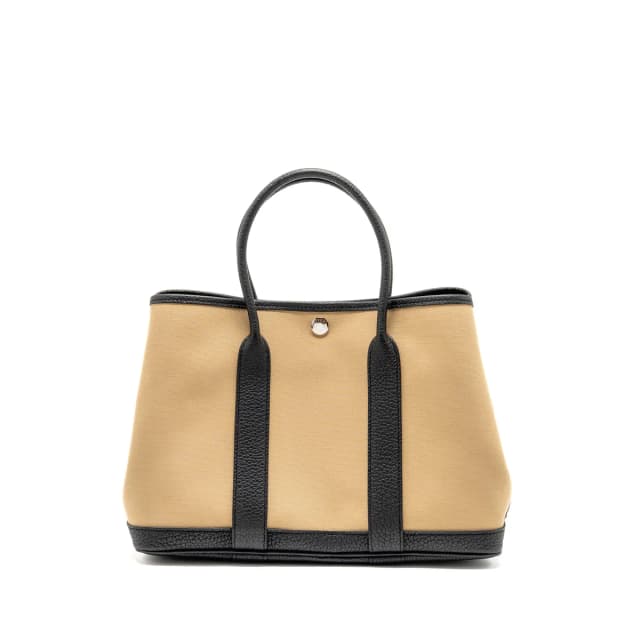 Hermès Garden Party 30 Canvas/Negonda Leather Trench/Black SHW Stamp D in Black Canvas from EMIER, photo 1 of 1