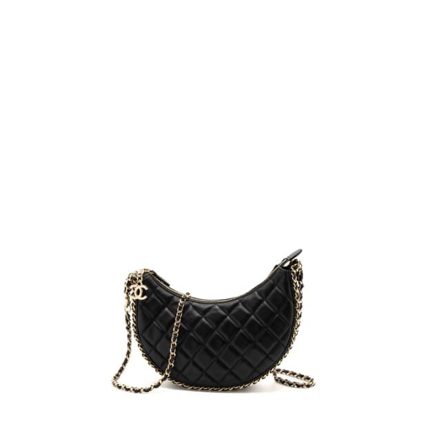 Chanel Small moon Hobo Bag Lambskin Black LGHW (Microchip) in Black Lambskin from EMIER, photo 1 of 1