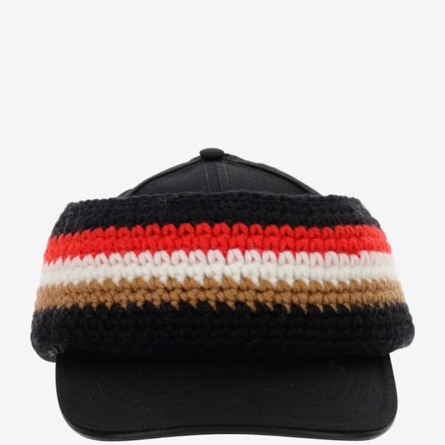Burberry 8052498 Crochet Headband Baseball Cap — Black Cotton Caps in Black Wool from HEWI, photo 1 of 1