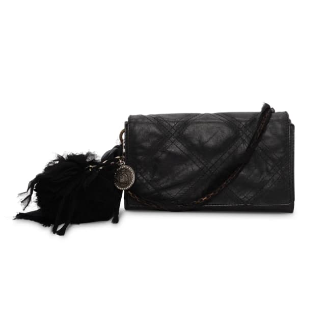 Lanvin Quilted Leather Wallet on Chain Clutch in Black Leather from Blue Spinach, photo 1 of 1