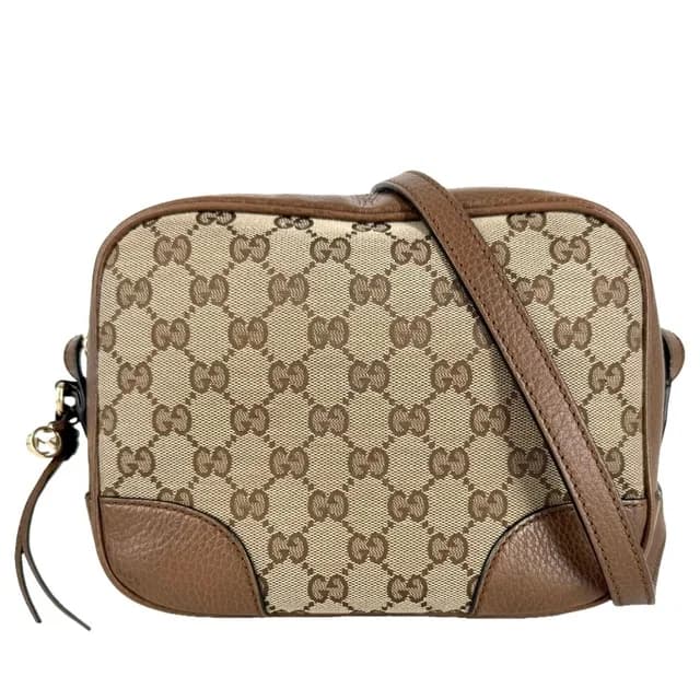 Gucci Shoulder Bag Crossbody GG Canvas Leather Beige Brown Gold in Brown Canvas from The Reluxe, photo 1 of 1
