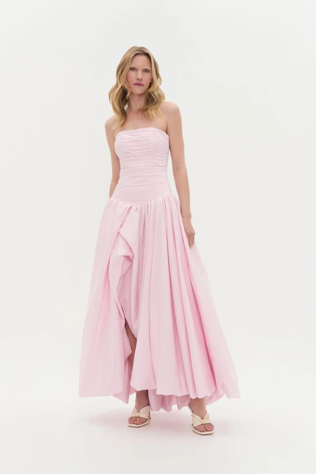 AJE Violette Bubble Hem Maxi Dress in PASTEL PINK, image 1 of 1 from Aje
