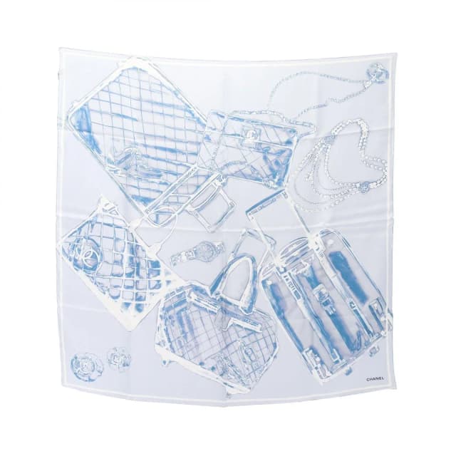 Chanel Scarf CC Logo All Over Silk in Silk from The Reluxe, photo 1 of 1