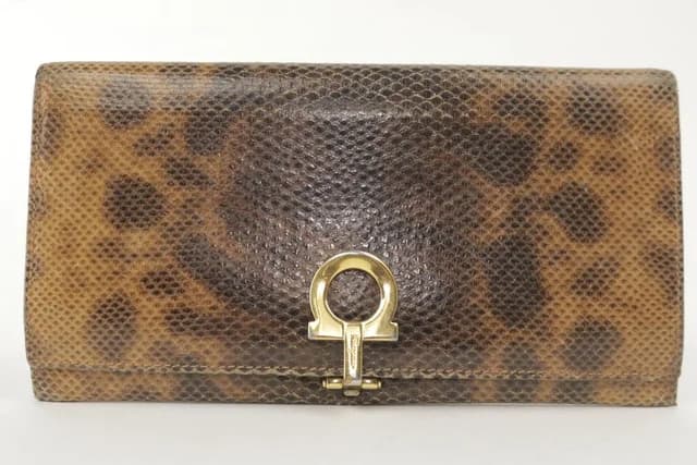 Ferragamo Python Snakeskin Gancini Long Flap Wallet in Python from Bagriculture, photo 1 of 1