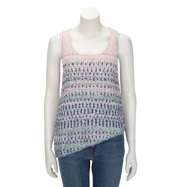 Chanel Asymmetric Top FR 34 in Pastel Tweed from Blue Spinach, photo 1 of 1