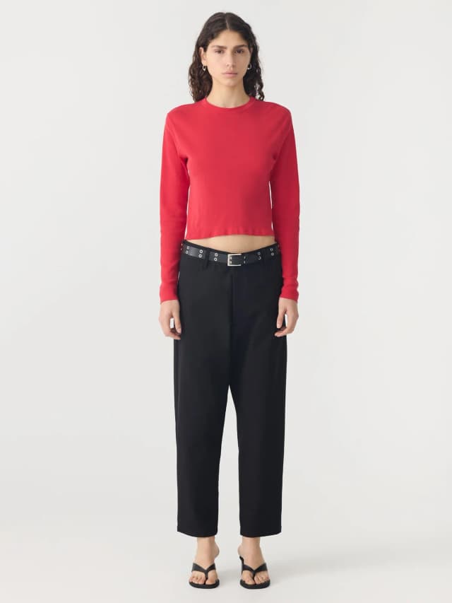 Bassike Knitted Baby Long Sleeve T-Shirt, image 1 of 1 from bassike