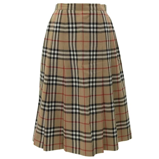 Burberry Nova check pattern pleated skirt #9 beige/black/red from VINTAGE QOO TOKYO, photo 1 of 1
