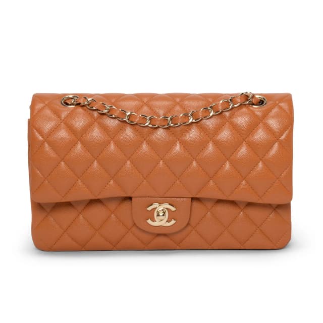Chanel Quilted Caviar Medium Classic Flap Bag in Caramel Caviar leather from Blue Spinach, photo 1 of 1