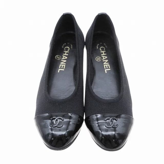 Chanel Pumps CC Logo Flat Shoes Black in Black from The Reluxe, photo 1 of 1