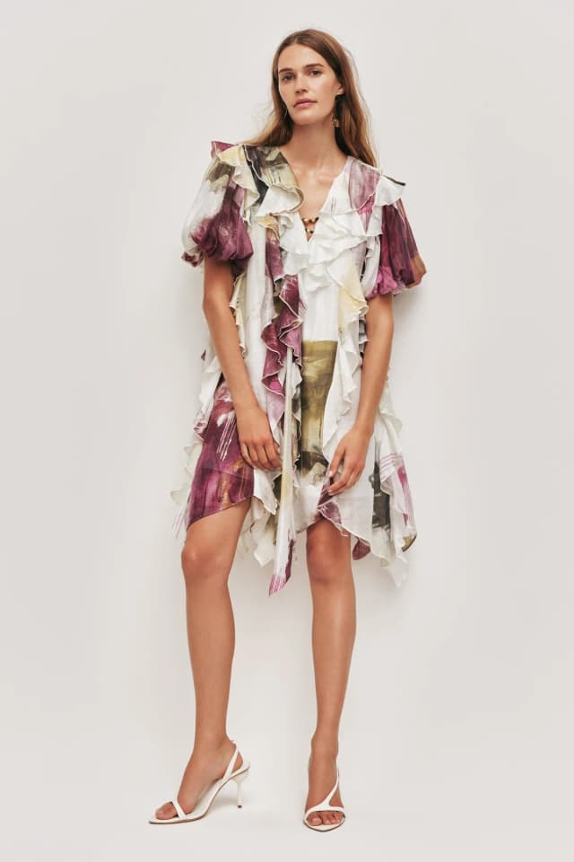 AJE Voyager Mini Dress in IMPRESSIONIST, image 1 of 1 from Aje