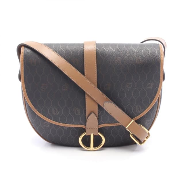 Dior Shoulder Bag Honeycomb Brown Black Canvas Leather in Black Canvas from The Reluxe, photo 1 of 1