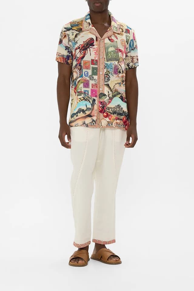Camilla eBoutique RELAXED PANELLED PANT WITH SILK BELT NOTES FROM THE ROAD, image 1 of 1 from CAMILLA
