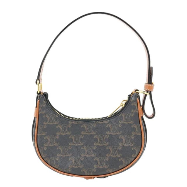 Celine Ava Triomphe Canvas Calfskin Shoulder Bag Tan in Brown Calfskin from Dallas Designer Handbags, photo 1 of 1