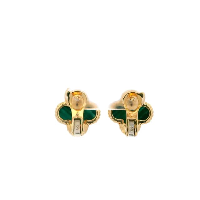 Van Cleef & Arpels Vintage Alhambra Malachite Earrings from Truefacet, photo 1 of 1