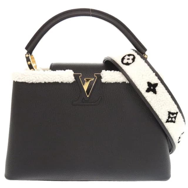 Louis Vuitton Capucines MM IC Taurillon Leather Shearling Black Handbag in Black Leather from The Reluxe, photo 1 of 1