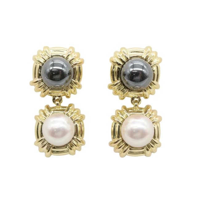 Tiffany & Co. Earrings Pearl Hematite 18K from The Reluxe, photo 1 of 1