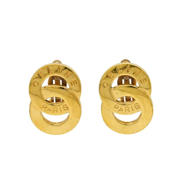 Celine Double Circle Clip Earrings from Clotheshorse Anonymous, photo 1 of 1